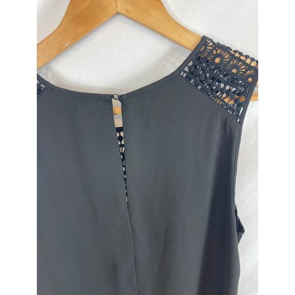 Dr2 Crochet Top Chiffon Dress Black Size Small - Picture 6 of 8